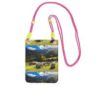 Small Crossbody Purse Cell Phone Wallet Purses Should Bag Crossbody Bag,Swiss Alps Valais Blacknose Sheep Nest Animals Nature,Fuchusia
