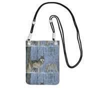 Small Crossbody Purse Cell Phone Wallet Purses Should Bag Crossbody Bag,Wild Animals Wolf Printed,Black