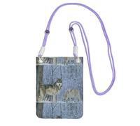 Small Crossbody Purse Cell Phone Wallet Purses Should Bag Crossbody Bag,Wild Animals Wolf Printed,Purple