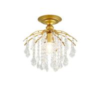 Small Crystal Chandelier Ceiling Light, Modern Semi Flush Mount Ceiling Lighting Fixtures, D Close to Ceiling Lamp for Hallway Kitchen Dining Room Bedroom Entryway Balcony