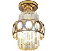 Small Crystal Chandelier Flush Mount Ceiling Light Fixtures Gold Hallway Close To Round Entry Bathroom For Kitchen Porch Doorway Foyer