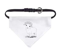 Small 'Cute Lamb with Floral Crown' Dog/Cat/Pet Bandana (PD00063633)