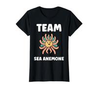 Small Cute Minimalist Simple Sea Team sea Anemone Value Graphic T-Shirt, Women, Black, S