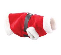 SHATCHI Small Cute Puppy Dog Cat Santa Suit Xmas Christmas Outfit Costume Pet Gift, Red/White, S