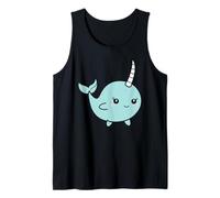 Small Cute Simple Minimalist sea Unicorn Narwhal Tank Top