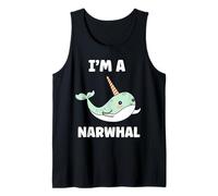 Small Cute Simple Minimalist sea Unicorn Narwhal Tank Top