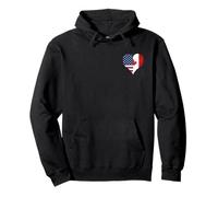 Small Cute USA Canada Flag A Canadian American on Canada Day Pullover Hoodie