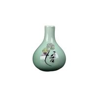 Small Cyan Color Vases Petite Classic Chinoiserie Flower Vases Glaze Oriental Bottle Vase for Home Office Party Decoration Supplies Bedroom Decoration Living Room Decoration Decorative Vases(D)