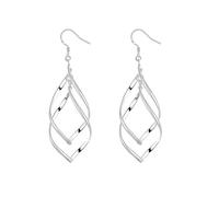Small Dangle Earrings for Women, Silver Earrings Dangle Double Plantain Shaped 69X21mm for Lesbian Mother'S Day Jewelry Elegant