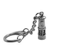 Small Davey Lamp Coal Miners Keyring in a Grey Burlap Pouch