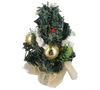 Small Decorated Xmas Tree 16cm Cloth Branches Ornament(7#) | Soft cloth branches, PVC base, ready-to-use ornament, for offices, holiday table accents