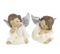 Small Decorative Angel Figurines | Christmas Figures Ideal for Crafts or Table Decoration for Christmas | 2 Angel Figures | Each Approx. 4.5 x 3.5 x 3 cm