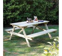 Small Deluxe Picnic Garden Table Cheshire Light Oak One Size