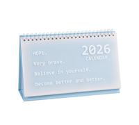 Small Desk Calendar 2025-2026 UK, July 2025 to Dec. 2026-18 Month Academic Calendar, Mini Standing Flip Desk Calendar for Home Office School - Strong Twin-Wire Binding (Blue)