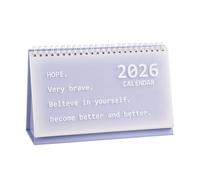 Small Desk Calendar 2025-2026 UK, July 2025 to Dec. 2026-18 Month Academic Calendar, Mini Standing Flip Desk Calendar for Home Office School - Strong Twin-Wire Binding (Purple)