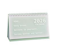 Small Desk Calendar 2025-2026 UK, July 2025 to Dec. 2026-18 Month Academic Calendar, Mini Standing Flip Desk Calendar for Home Office School - Strong Twin-Wire Binding (Green)
