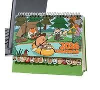 Small Desk Calendar | 2026 Planner With Illustrations By Capybara | Standing Calendar, for and Adults Home Office School Bedroom