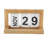 Small Desk Calendar with Separate Flip Charts, Wood Color, 12 Months, Practical Desktop Decoration - Stylish Design, Long Lasting, Ideal Gift for Home and Office