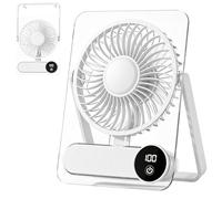 Small Desk Fan | Rechargeable 100 Speeds Slim Powerful Airflow - Silent Tabletop Fan | for Home Office Dorm Sleep Nap Travel Cruise Outdoor Beach Camping Vacation