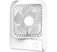 Small Desk Fan - Table Shaking Head Fan - 4 Speeds Powerful Portable Fan, Quiet Cooling Fan, 90 Rotate Small Table Fan for Desktop