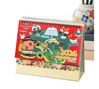 Small Desktop Calendar,2026 Cartoon Capybara Organizer - 12 Months Standing Desk Calendar | for Friends Family School Workplace Kitchen Apartment Art Studio
