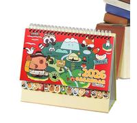 Small Desktop Calendar | 2026 Cartoon Capybara Schedule Organizer - 12 Months Standing Calendar | for Home Family Friends School Classroom Workplace Study Room