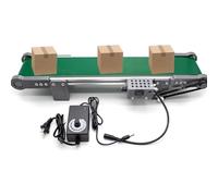 Small Desktop Conveyor Belt, Mini Cargo Lane Automatic Conveyor Belt, Small Conveyor Cargo Lane, Forward, Reverse and Pause Functions,Green-10x100cm