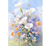 Small Diamond Art Butterfly 30x39 inch Diamond Painting Calla Lily Arts and Crafts for Adults, 2025 Full Drill Crystal Embroidery Cross Stitch Gem Painting by Numbers Canvas Craft Pictures z576-t
