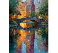 Small Diamond Art River 26x31 inch Diamond Painting Bridge Arts and Crafts for Adults, 2025 New DIY Full Drill Crystal Embroidery Cross Stitch Gem Painting by Numbers Canvas Craft Pictures z808-t