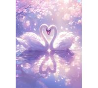 Small Diamond Art Swan 30x39 inch Diamond Painting Lake Arts and Crafts for Adults, 2025 Full Drill Crystal Embroidery Cross Stitch Gem Painting by Numbers Canvas Craft Pictures for Decor Gifts z460-t