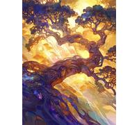 Small Diamond Art Tree of Life 12x16 inch Diamond Painting Sunset Arts and Crafts for Adults, 2025 New Full Drill Crystal Embroidery Cross Stitch Gem Painting by Numbers Canvas Craft Pictures z302-t