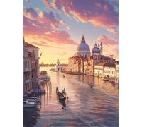 Small Diamond Art Venice 22x28 inch Diamond Painting Sunset Arts and Crafts for Adults, 2025 New DIY Full Drill Crystal Embroidery Cross Stitch Gem Painting by Numbers Canvas Craft Pictures z306-t