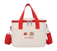 Small Diaper Bag Tote - Compact Baby Travel Organizer, Stylish Parenting | Large Capacity Storage Carrier with Insulated Compartment, Adjustable Shoulder Strap, Pocket Holder, Lightweight, Red, Se