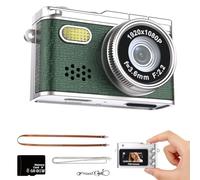 Small Digital Camera, Mini Retro Digital Camera, 1080P, 0.96 Inch, Portable, Convenient Keychain Set, For Beginners, 8 GB Card Included, TYPE-C Rechargeable, Japanese Instruction Manual (Green)