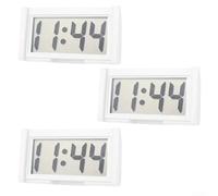 Small Digital,Clock 3 Pack,For Car Dashboard,With For Mount, Battery Operated,LCD Clock,For Vehicle Interior, Blue White Black Display(White)