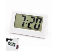 Small Digital Travel Clock,Digital Clock Battery Powered Only,Small Digi-tal C-lock,No Tick Electric Alarm Desk C-lock,Led Digi-tal Electronic Cl-ock,Bedside Clocks,Bedroom Clo-ck,Mini Cl-ock(White)