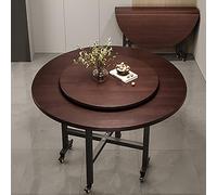 Small Dining Table,Extendable Tables Kitchen,Round Folding With Turn,Drop Leaf With 6 Wheels,Drop Leaf With Carbon Steel Bracket,Foldable In 3 Form
