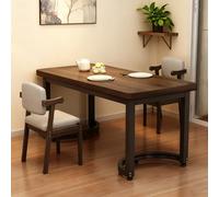 Small Dining Table Set with 2 Chairs Wooden Rectangular Kitchen Table & Steel Frame Adjustable Feet Perfect for Small Spaces Breakfast Nook & Apartments