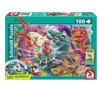 Schmidt Spiele 56527 Small Dinosaurs Big Adventures 100 Pieces Children's Puzzle Made of Grass Cardboard