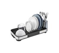 Small Dish Drying Rack, Silver + Black