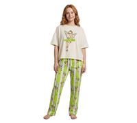 (Small) Disney Peter Pan Short Sleeve Long Leg Pyjama Set (Womens White)