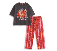 Disney The Little Mermaid Sebastian Women's Red Short Sleeve Long Leg Pyjama Set | Feel Crab-ulous Print | Retro Movie Sleepwear & Lounging Outfit Merch - Small