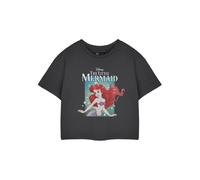 (Small) Disney The Little Mermaid Cropped Short Sleeved T-Shirt (Womens Grey)
