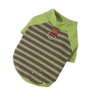 Small dog and cat striped T-shirt, breathable casual pet clothing with leash and loop, multi-color apparel.(W4,4XL Chest Girth72cm 30-45jin)