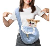 Small Dog Bag, Maximum Weight 10 kg, Dog Bag with Button Design and Leash Hook, Dog Waist Bag with Storage Bag, Sky Blue Dog Bum Bag, 1 Pcs