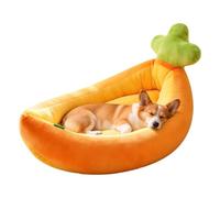 Small Dog Bed Carrot Washable Calming Soft Detachable Pet Supplies | Dog Bed Cat Sleeping Pad for Puppy Kitten Indoor Medium Breed Home Living Room Balcony Backyard Patio