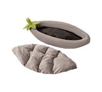 Small Dog Bed - Eggplant Shaped Pet Nest with Non-Slip Bottom, Cozy Washable Cushion for Added Comfort, Puppy Bed for Home Travel Car Kennel, Soft Plush Fabric Design 17.72x5.91 Inches