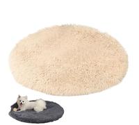 Small Dog Bed Fluffy Plush Round Cushion Dogs Crate Mattress Washable Pet Beds Blanket Soft Warm Dog Pillow Puppy Kitten Bed Mat Indoor Sleeping Nest Calming Pet Sofa Pad for Puppy Kitten 40x40cm