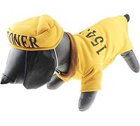 SMALL DOG BREED ONLY Cats Dress Up Boy Halloween Funny Brown Outfit Costume Prisoner Jail Inmate (XL)