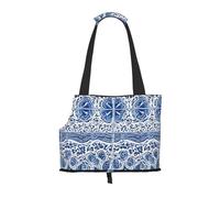 Small Dog Carrier Bag Blue Polynesian Maori Tribal Pattern Printed Compatible Small Cat And Dog Portable Shoulder Bag,Small Pet Puppy Travel Purse